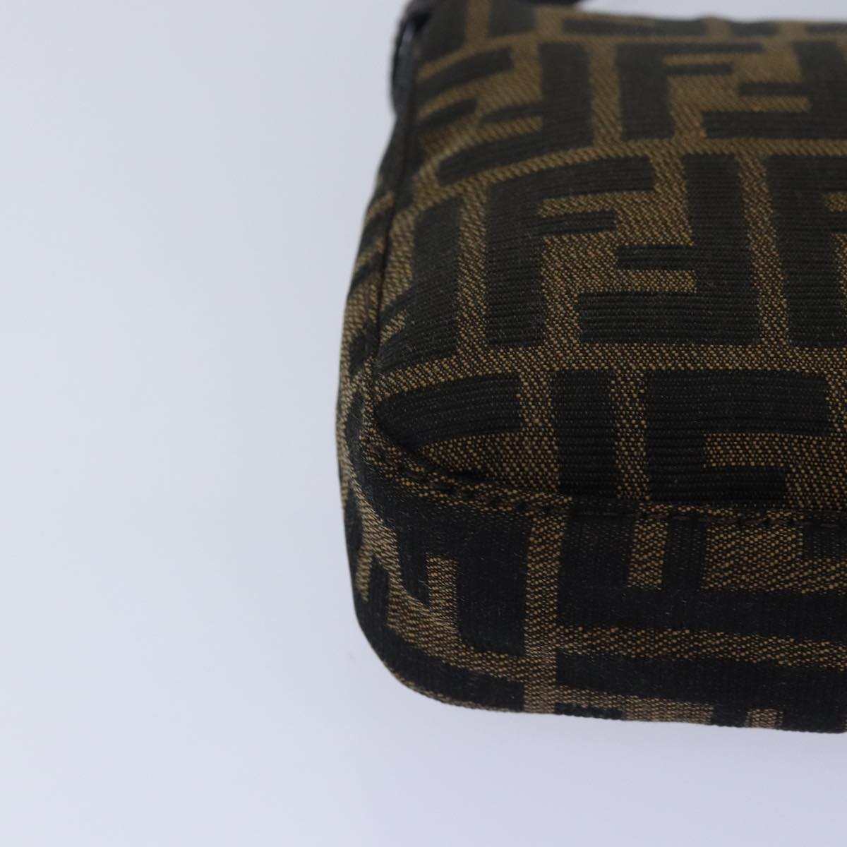 FENDI Zucca Canvas Mamma Baguette Shoulder Bag Brown Blackki4559A