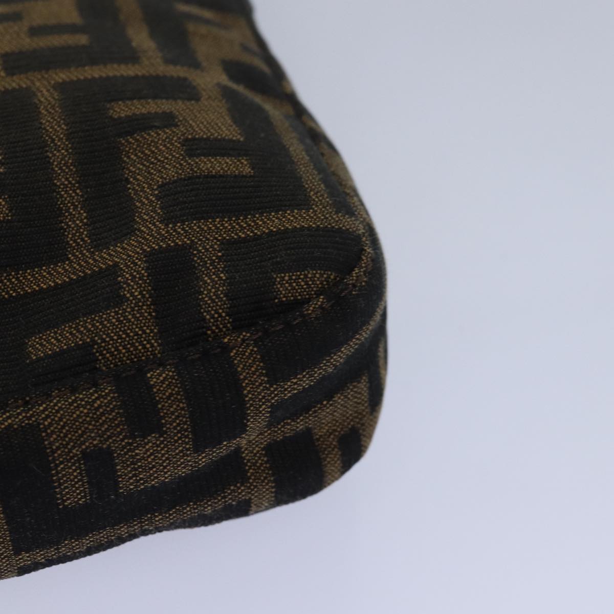 FENDI Zucca Canvas Mamma Baguette Shoulder Bag Brown Blackki4559A