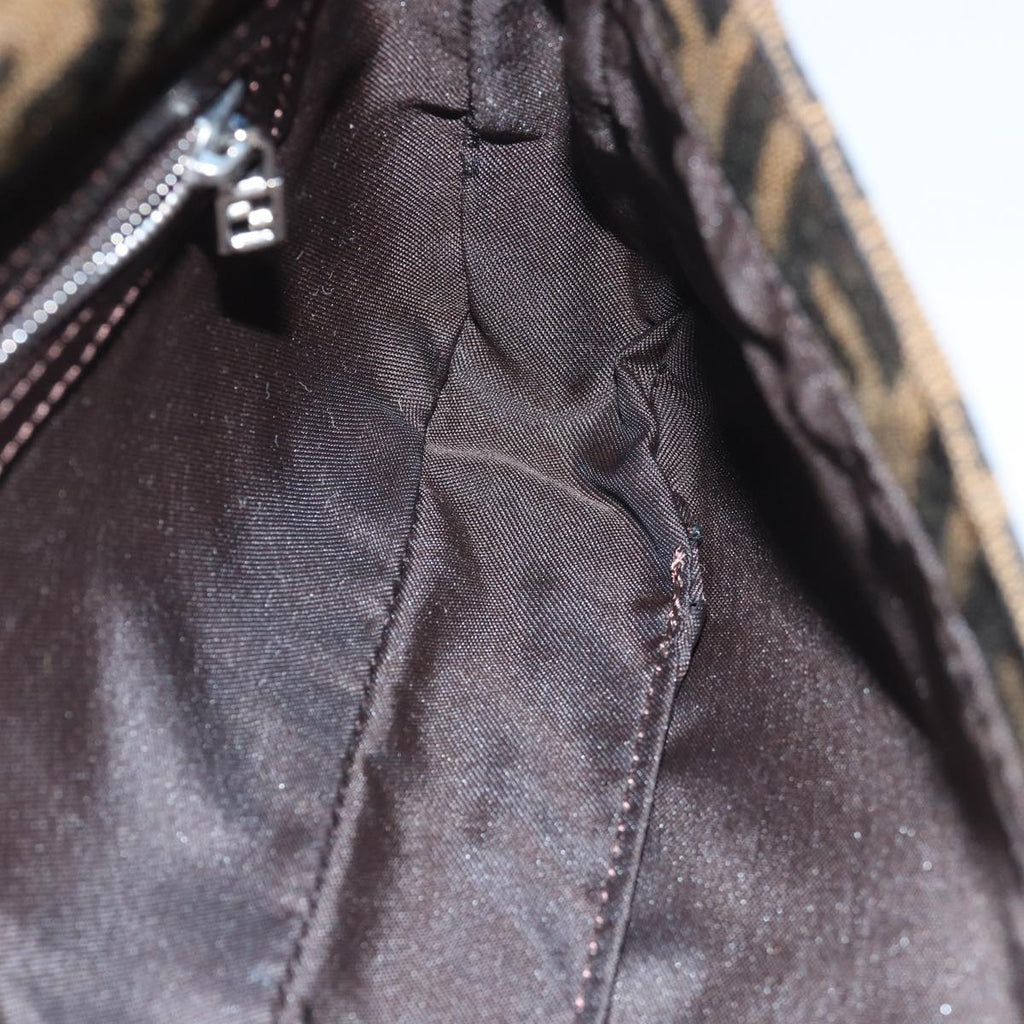 FENDI Zucca Canvas Mamma Baguette Shoulder Bag Brown Blackki4559A