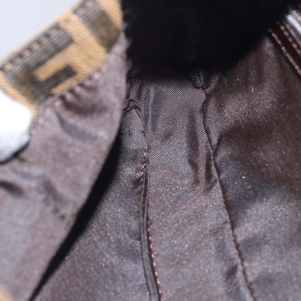FENDI Zucca Canvas Mamma Baguette Shoulder Bag Brown Blackki4559A