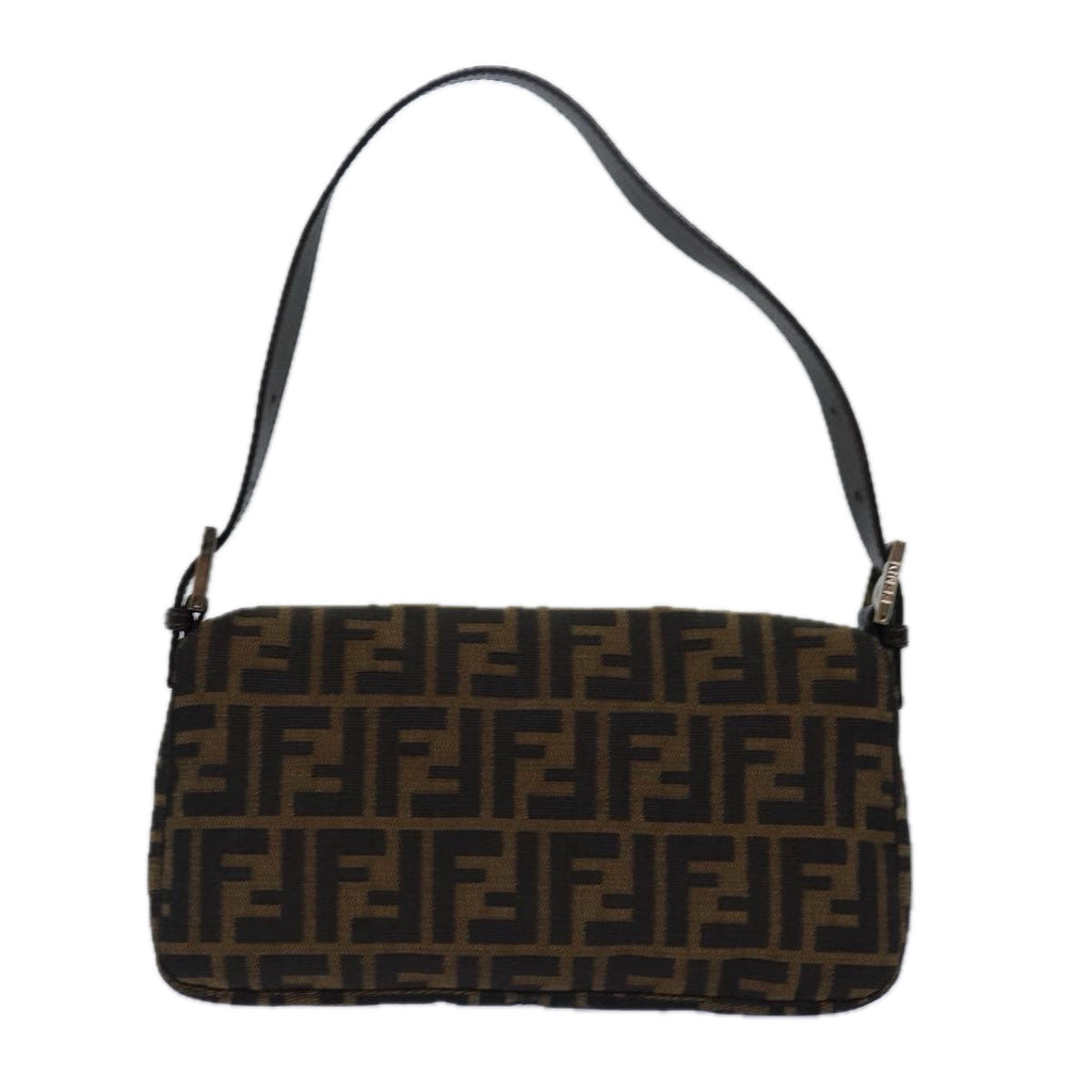 FENDI Zucca Canvas Mamma Baguette Shoulder Bag Brown Blackki4559A
