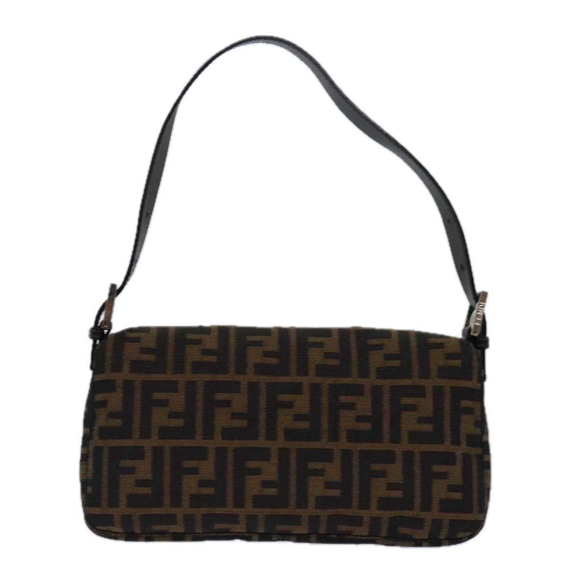 FENDI Zucca Canvas Mamma Baguette Shoulder Bag Brown Blackki4559A