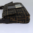 FENDI Zucca Canvas Mamma Baguette Shoulder Bag Brown Blackki4559A