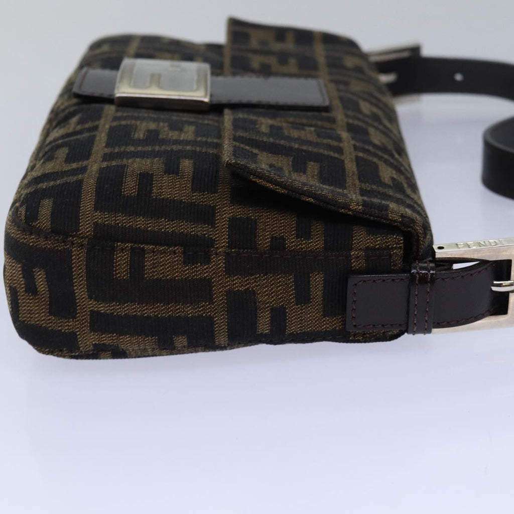FENDI Zucca Canvas Mamma Baguette Shoulder Bag Brown Blackki4559A
