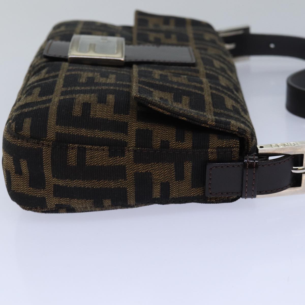 FENDI Zucca Canvas Mamma Baguette Shoulder Bag Brown Blackki4559A