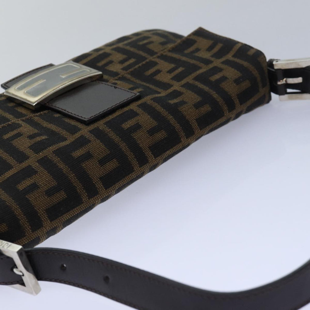 FENDI Zucca Canvas Mamma Baguette Shoulder Bag Brown Blackki4559A