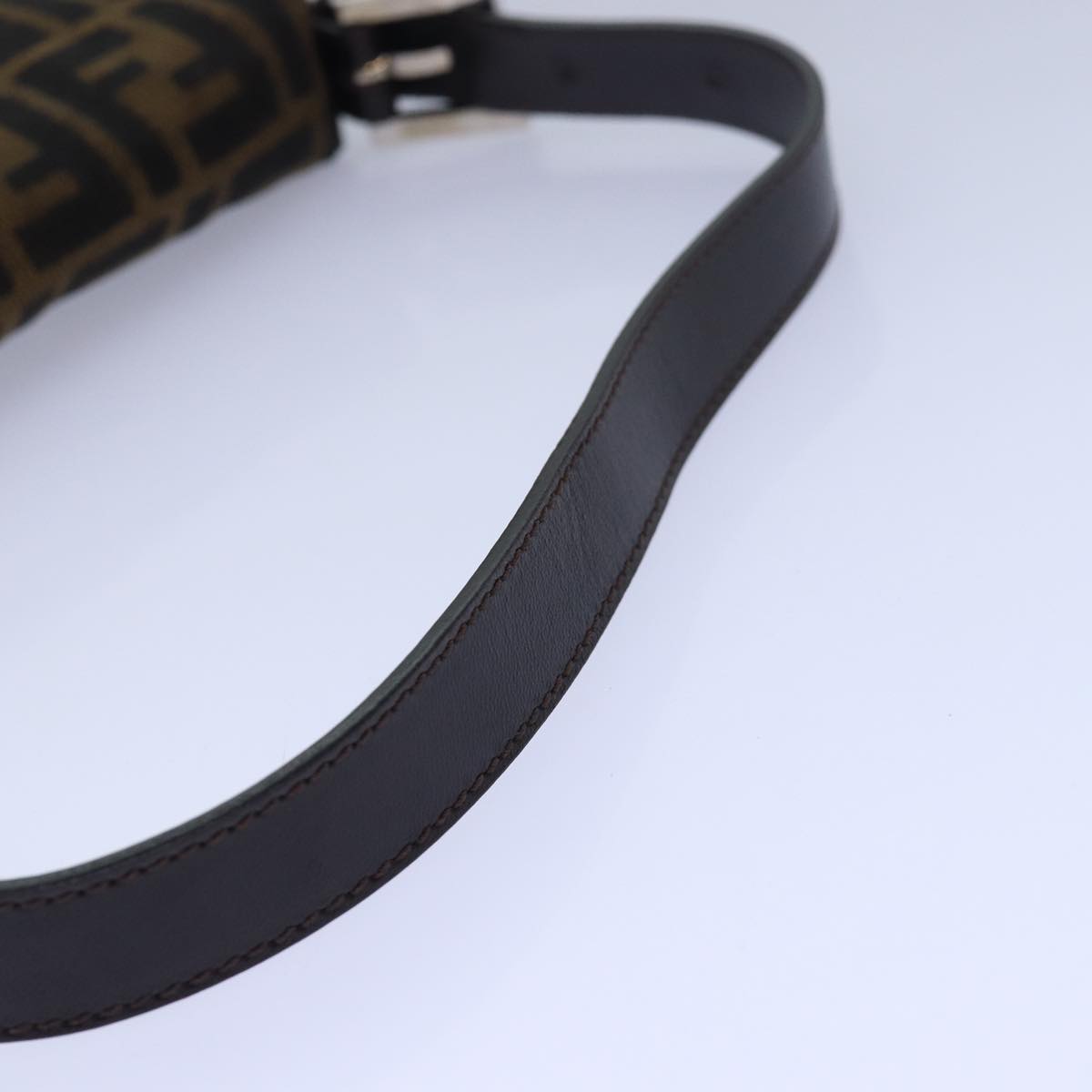 FENDI Zucca Canvas Mamma Baguette Shoulder Bag Brown Blackki4559A
