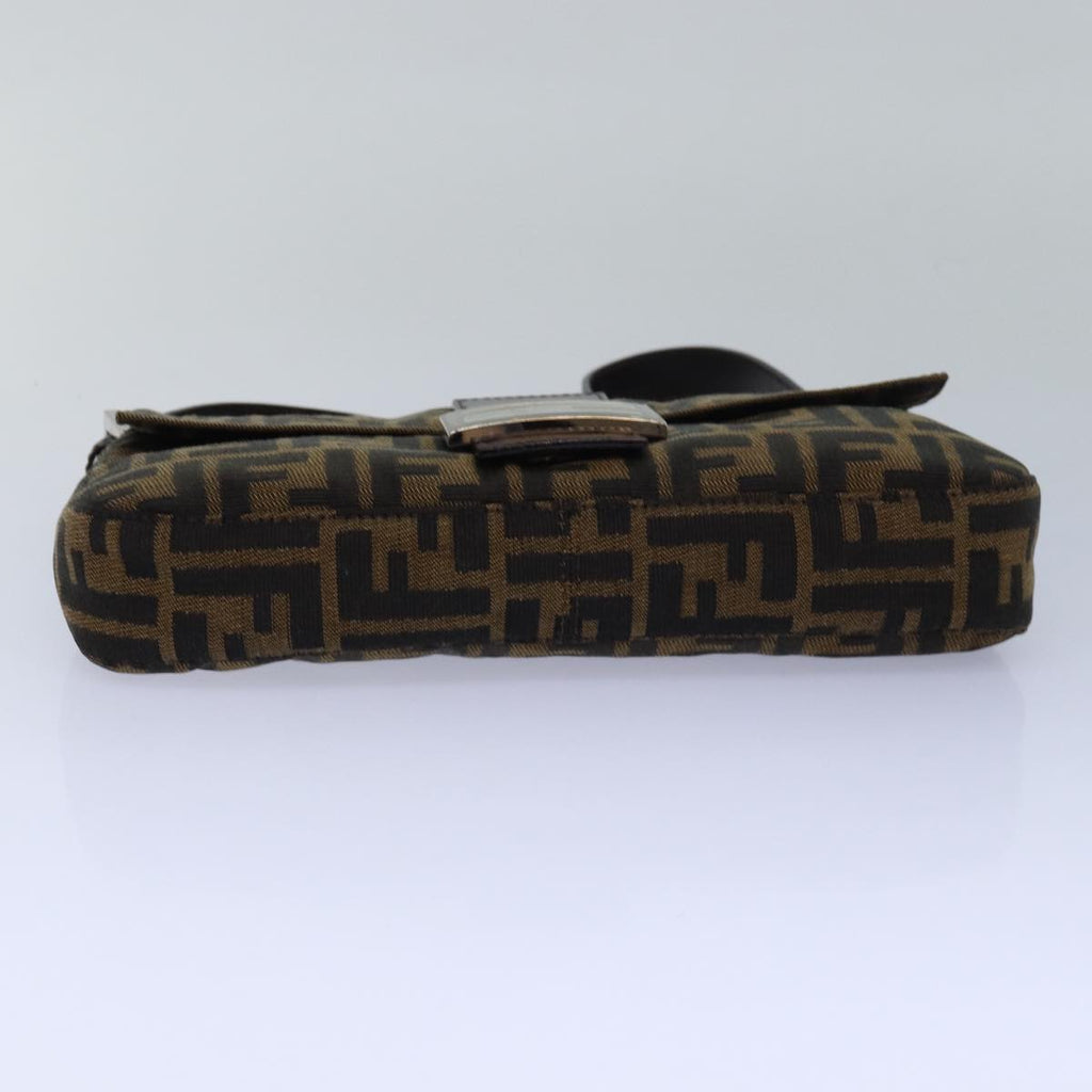 FENDI Zucca Canvas Mamma Baguette Shoulder Bag Brown Blackki4559A