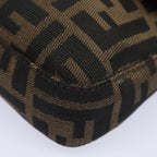 FENDI Zucca Canvas Mamma Baguette Shoulder Bag Brown Blackki4560