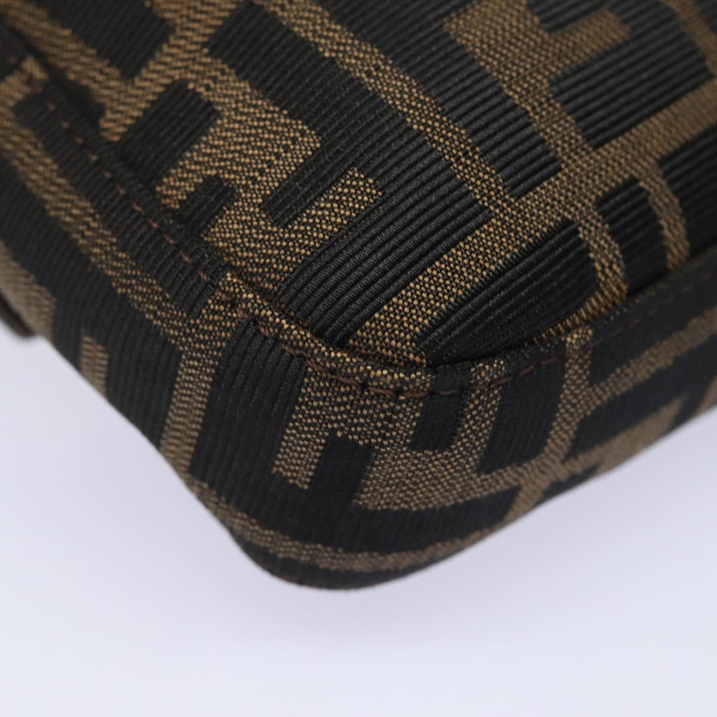 FENDI Zucca Canvas Mamma Baguette Shoulder Bag Brown Blackki4560
