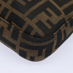 FENDI Zucca Canvas Mamma Baguette Shoulder Bag Brown Blackki4560