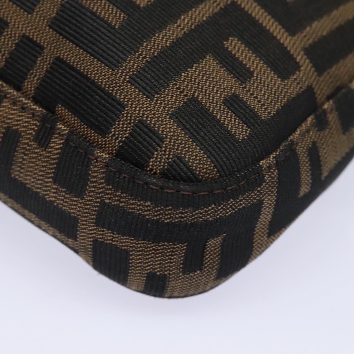 FENDI Zucca Canvas Mamma Baguette Shoulder Bag Brown Blackki4560