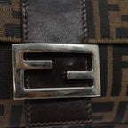 FENDI Zucca Canvas Mamma Baguette Shoulder Bag Brown Blackki4560