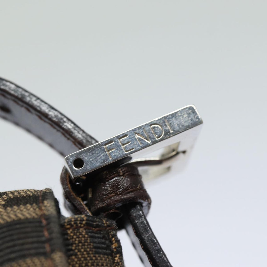 FENDI Zucca Canvas Mamma Baguette Shoulder Bag Brown Blackki4560