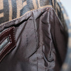 FENDI Zucca Canvas Mamma Baguette Shoulder Bag Brown Blackki4560