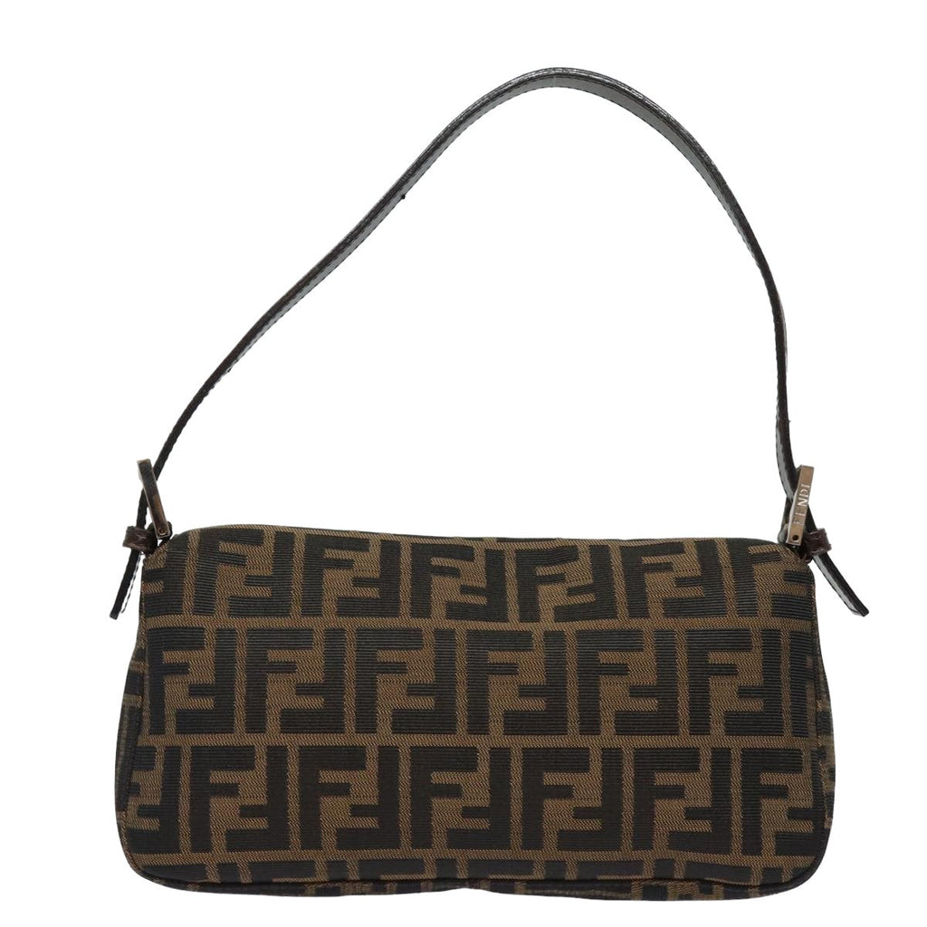 FENDI Zucca Canvas Mamma Baguette Shoulder Bag Brown Blackki4560