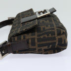 FENDI Zucca Canvas Mamma Baguette Shoulder Bag Brown Blackki4560