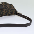 FENDI Zucca Canvas Mamma Baguette Shoulder Bag Brown Blackki4560
