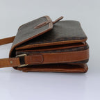 CELINE Macadam Canvas Shoulder Bag PVC Leather Brown Auth ki4579