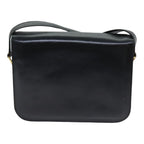 CELINE Shoulder Bag Leather Black Auth ki4625