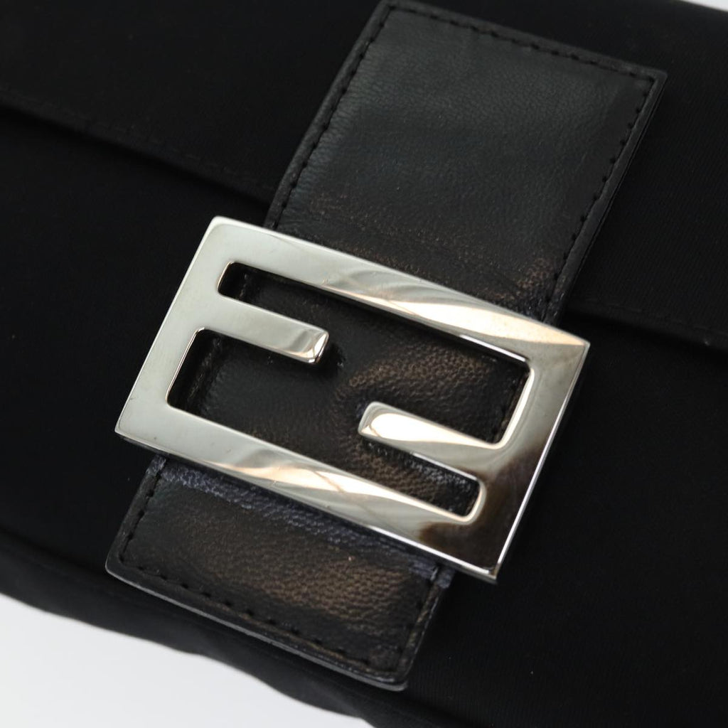 FENDI Mamma Baguette Shoulder Bag Nylon Black Silverki4707