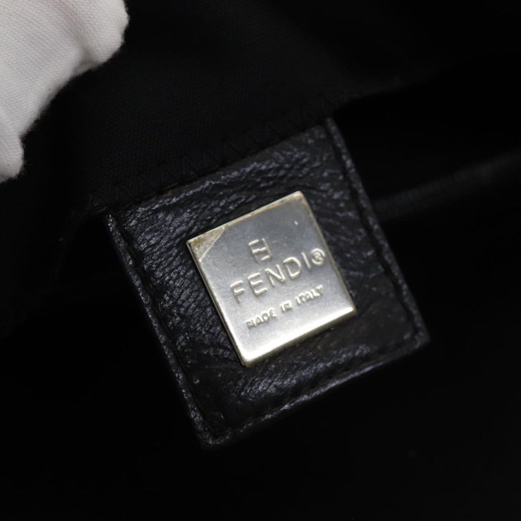 FENDI Mamma Baguette Shoulder Bag Nylon Black Silverki4707