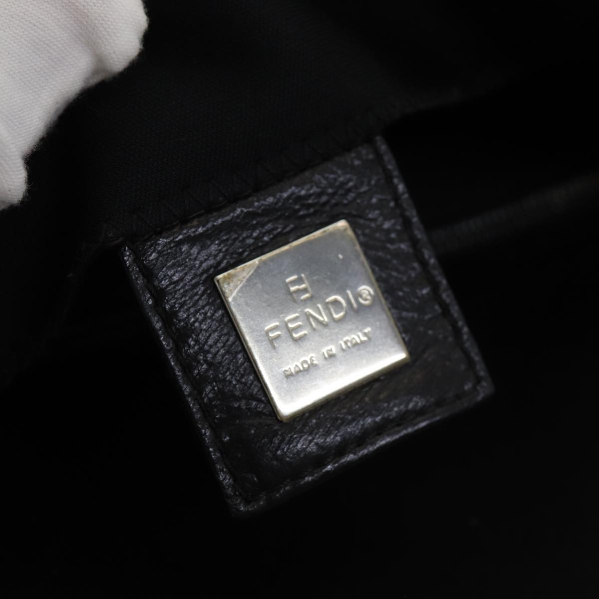 FENDI Mamma Baguette Shoulder Bag Nylon Black Silverki4707