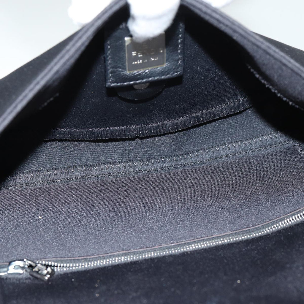 FENDI Mamma Baguette Shoulder Bag Nylon Black Silverki4707