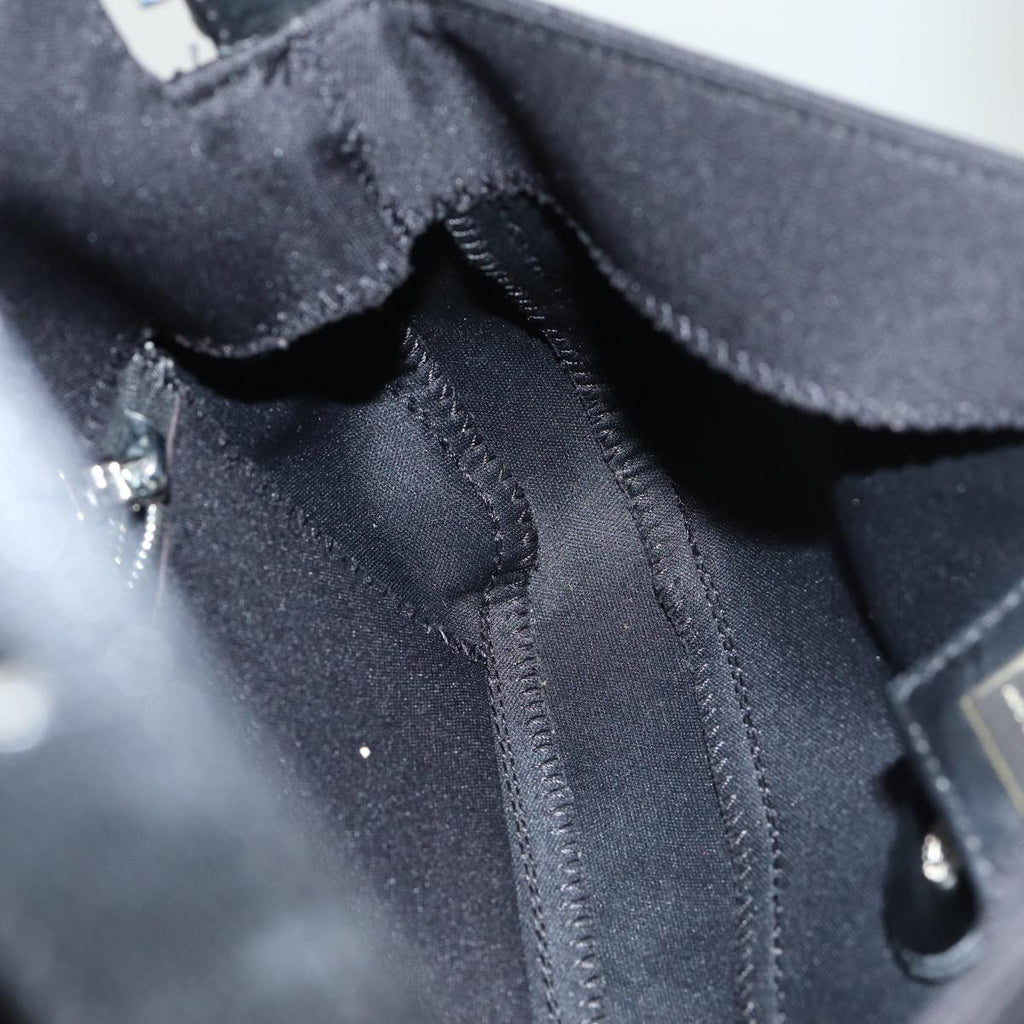 FENDI Mamma Baguette Shoulder Bag Nylon Black Silverki4707