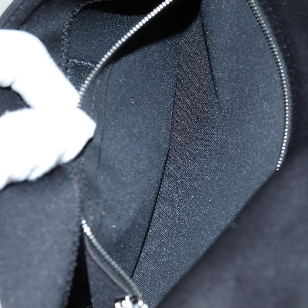 FENDI Mamma Baguette Shoulder Bag Nylon Black Silverki4707