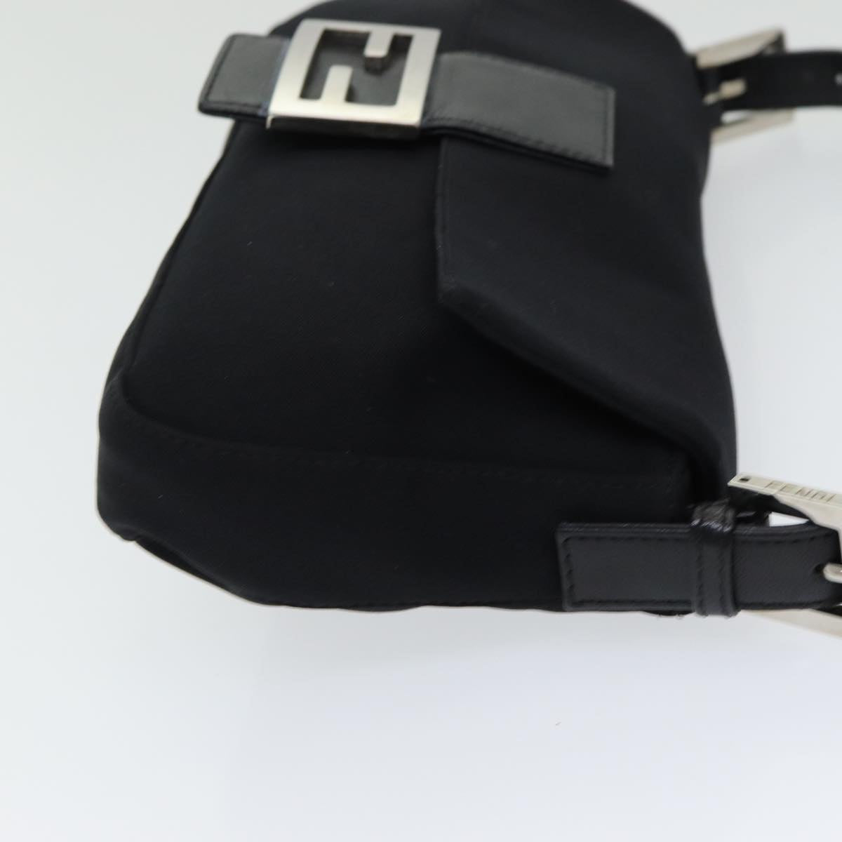 FENDI Mamma Baguette Shoulder Bag Nylon Black Silverki4707