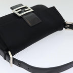 FENDI Mamma Baguette Shoulder Bag Nylon Black Silverki4707