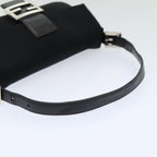 FENDI Mamma Baguette Shoulder Bag Nylon Black Silverki4707