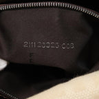 FENDI Mamma Baguette Shoulder Bag Canvas Leather White Brown Silverki4797