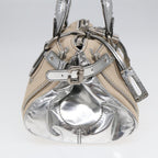 Chloe Paddington Hand Bag Canvas Leather Beige Silver ki4883