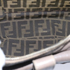 FENDI Zucca Shoulder Bag Leather Beigeki4903
