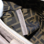 FENDI Zucca Shoulder Bag Leather Beigeki4903
