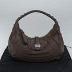 FENDI Zucca Shoulder Bag Leather Beigeki4903