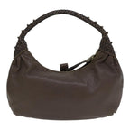 FENDI Zucca Shoulder Bag Leather Beigeki4903