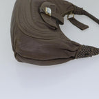 FENDI Zucca Shoulder Bag Leather Beigeki4903
