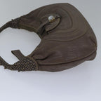 FENDI Zucca Shoulder Bag Leather Beigeki4903