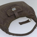 FENDI Zucca Shoulder Bag Leather Beigeki4903