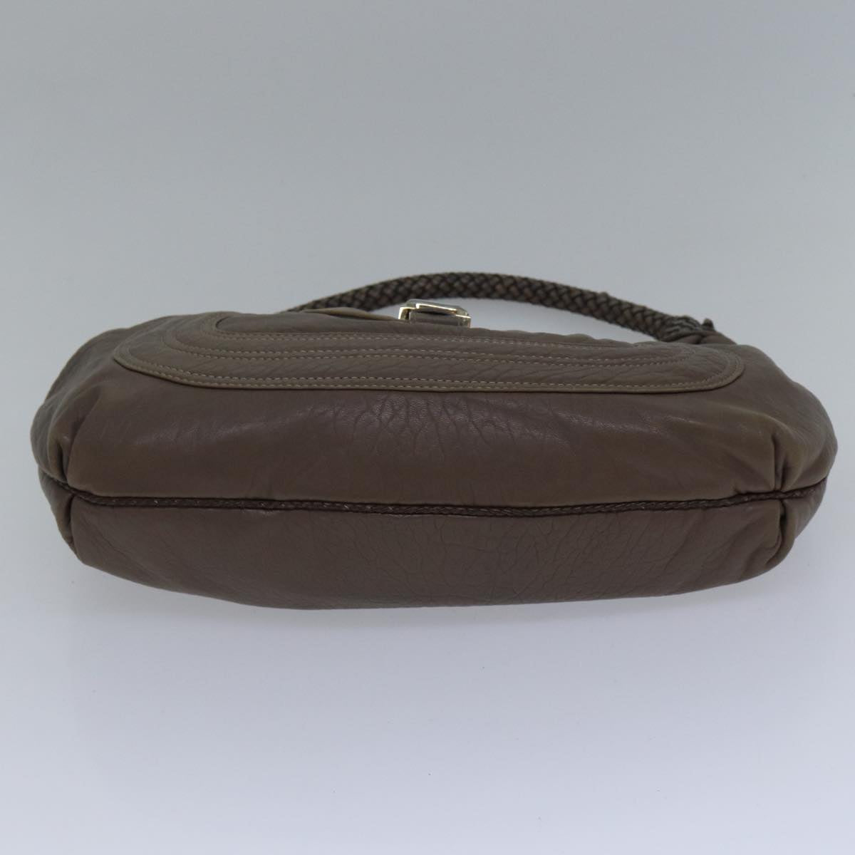 FENDI Zucca Shoulder Bag Leather Beigeki4903