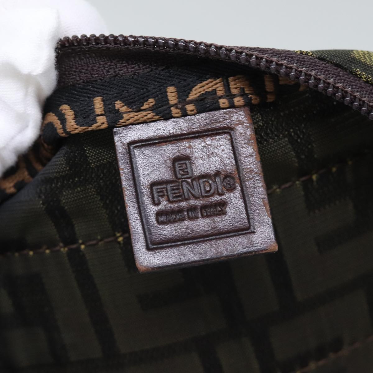 FENDI Zucca Canvas Boston Bag Brownki4919