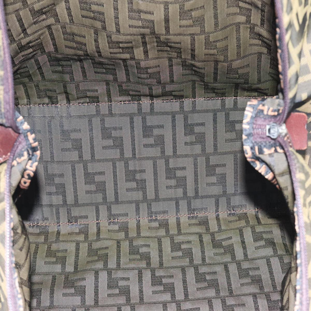 FENDI Zucca Canvas Boston Bag Brownki4919