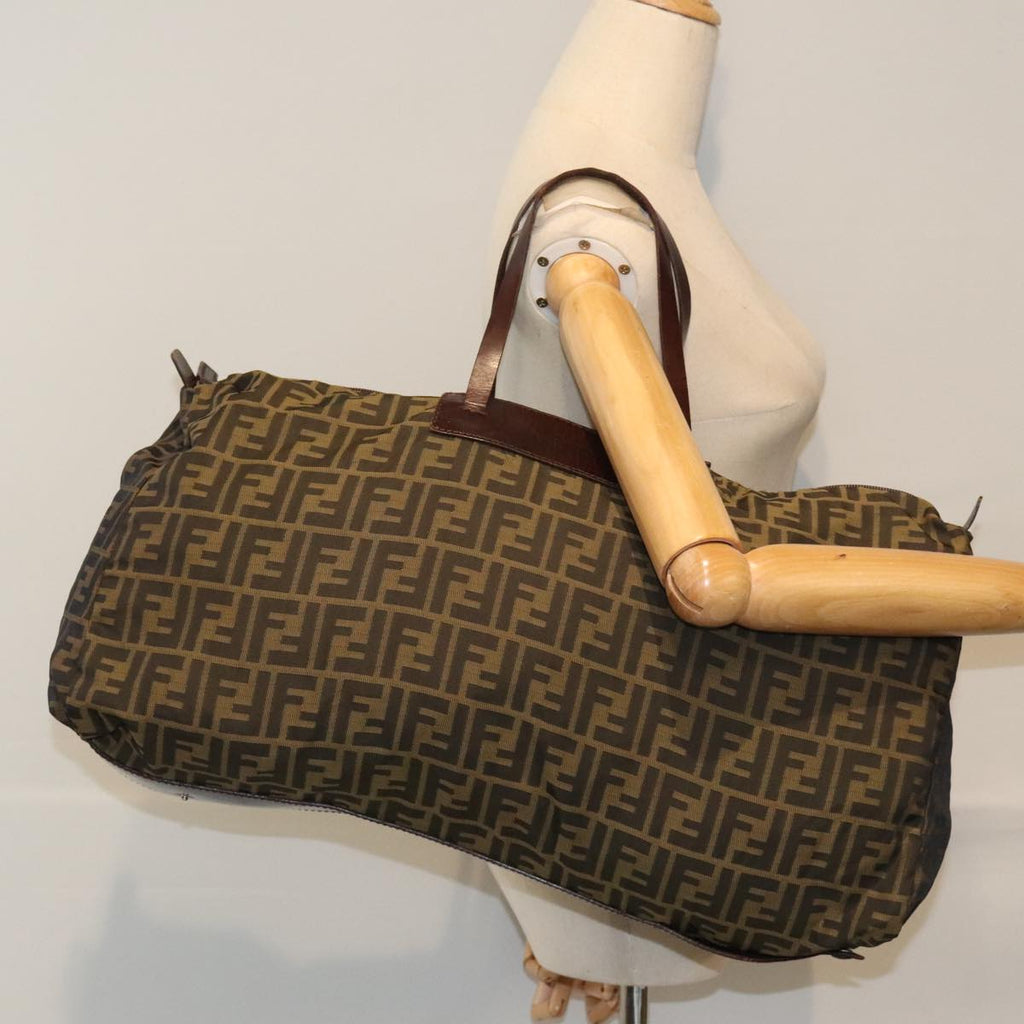 FENDI Zucca Canvas Boston Bag Brownki4919