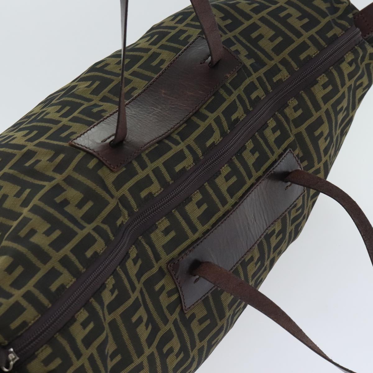 FENDI Zucca Canvas Boston Bag Brownki4919