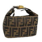 FENDI Zucca Canvas Pouch Brown Black goldki4972