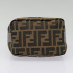 FENDI Zucca Canvas Pouch Brown Black goldki4972