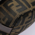 FENDI Zucca Canvas Pouch Brown Black goldki4972